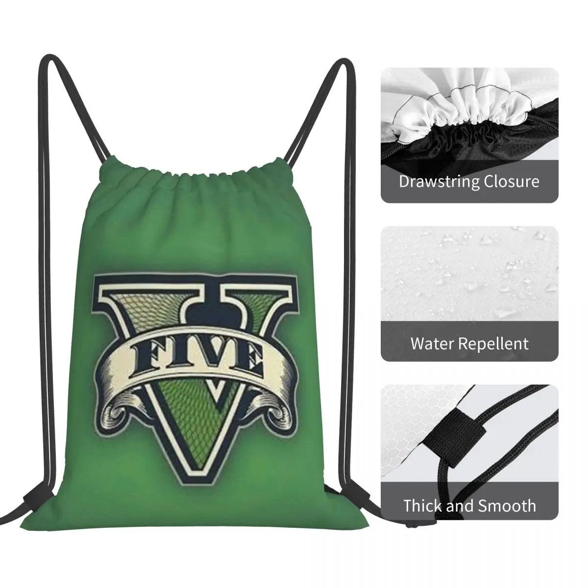 حقائب ظهر Grand Theft Auto Collage Adventure Game GTA حقائب ظهر عصرية محمولة برباط وحقيبة أحذية وحقائب كتب للسفر #5