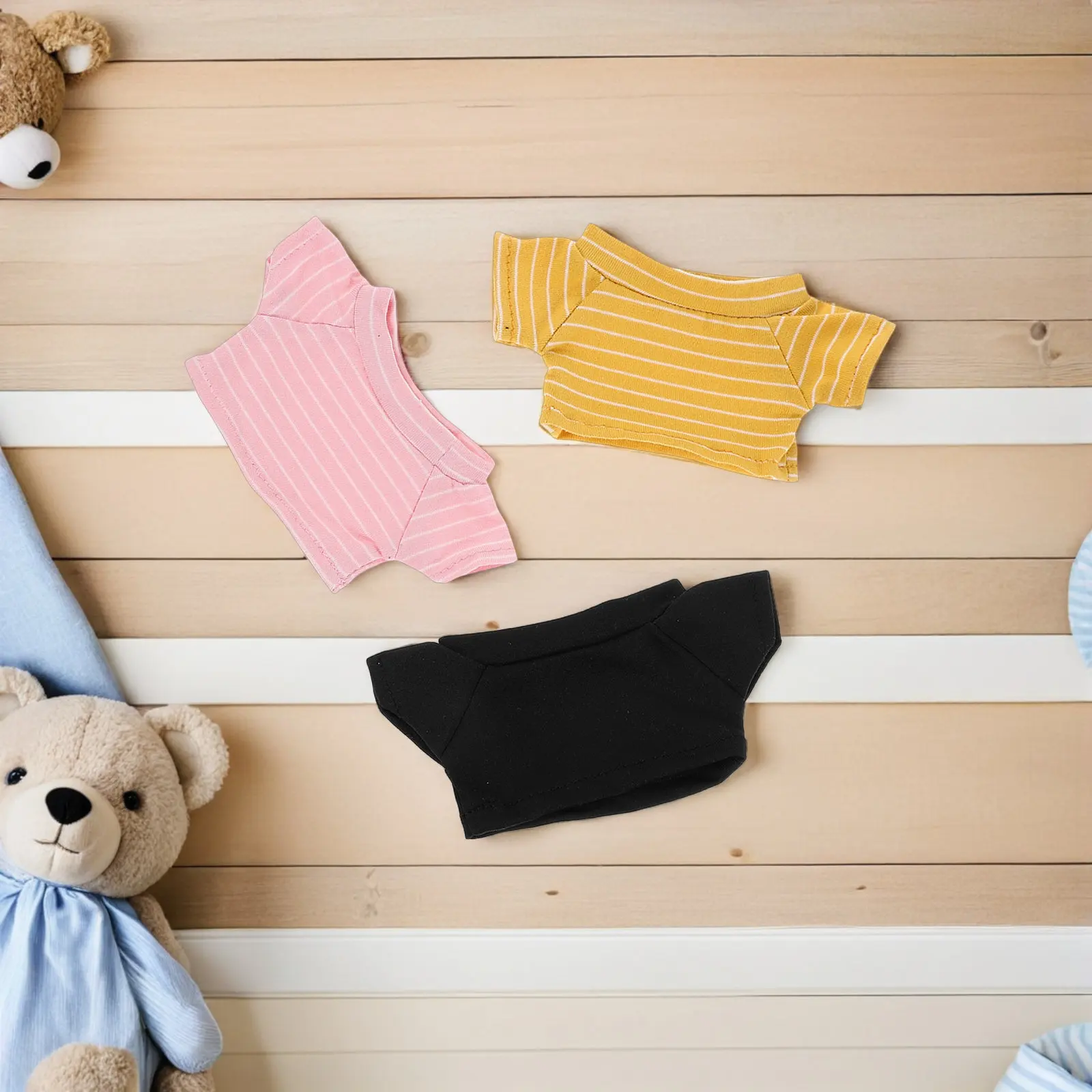 

4Pcs Bear Clothes Set Colorful Replaceable T-Shirts Perfect for 20Cm Stuffed Animal Costume Compact Reusable Clothing
