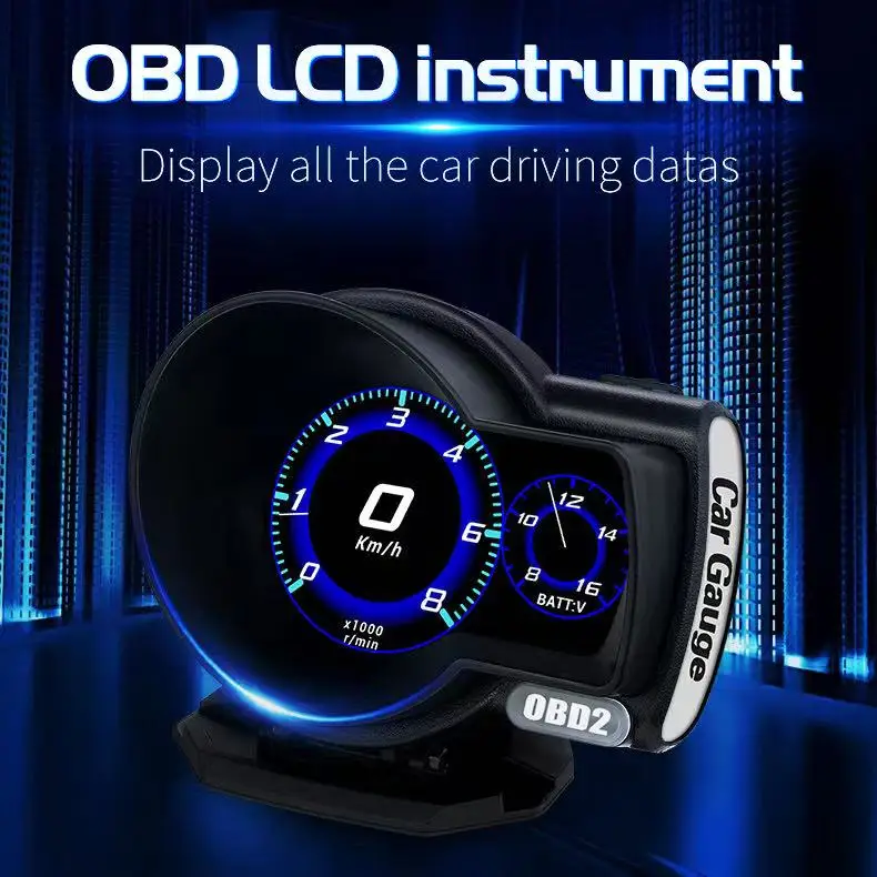 F8 Pro GPS Auto Meter OBD2 Gauge Head Display 4-inch LED Screen Type-C Connection Twelve Language Diagnostic Auto Electronics