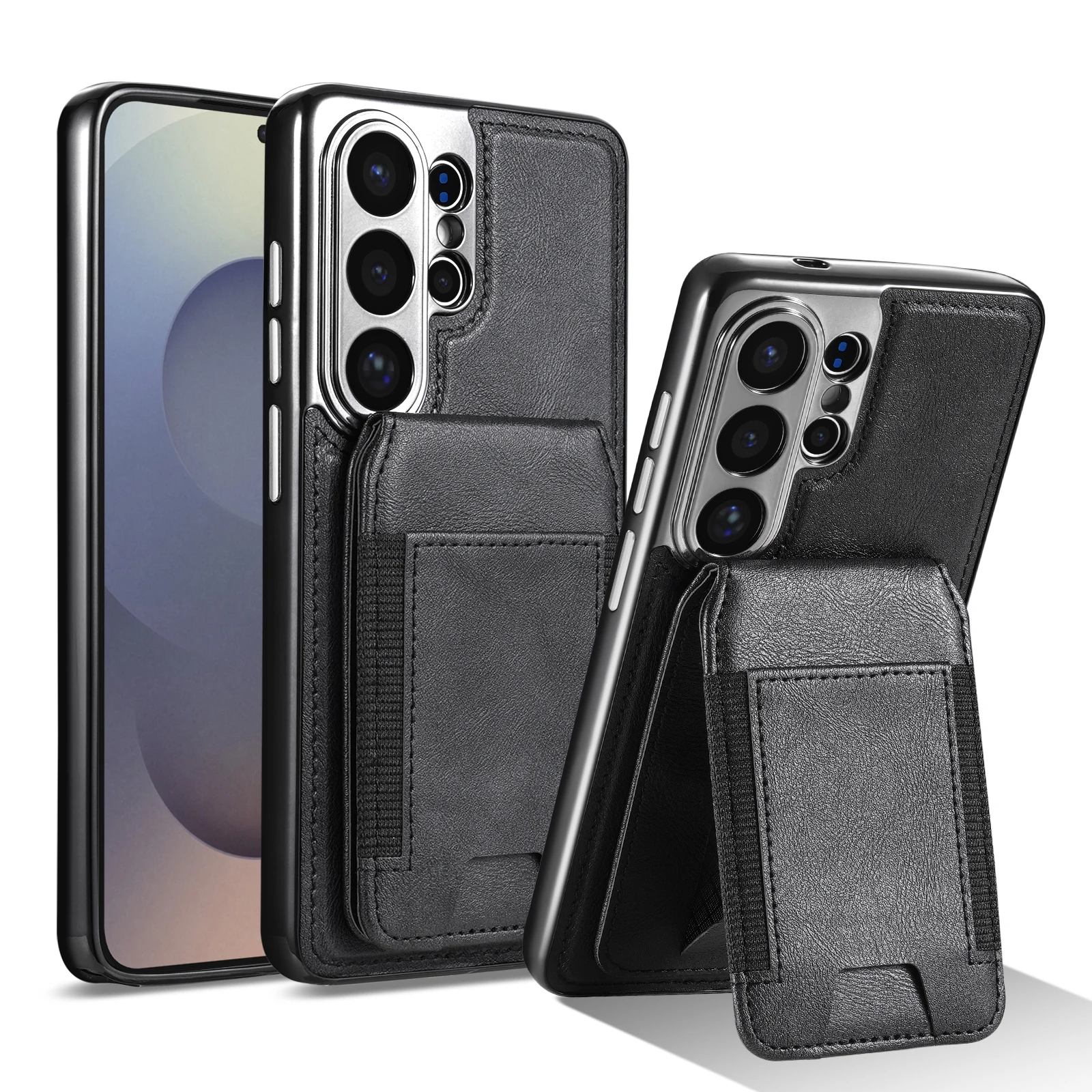 

For Samsung Galaxy S26 Ultra S 26 Plus Case Protective Card Slots Leather Magsafe Holder Mobile Phone Back Cover