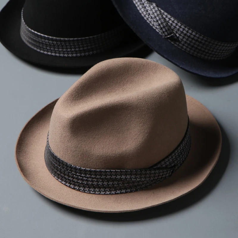 New 2022 Autumn And Winter Retro Fedora Hat Top Grade Men Women Wool Felt Hats Vintage Jazz Hat Chapeau Dropshipping LM14