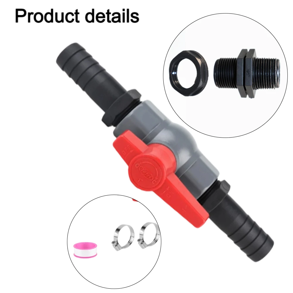 Ball Valve with Hose Interface for Flow Control in PVC Pool Filter Housing Connections and Irrigation Laterals