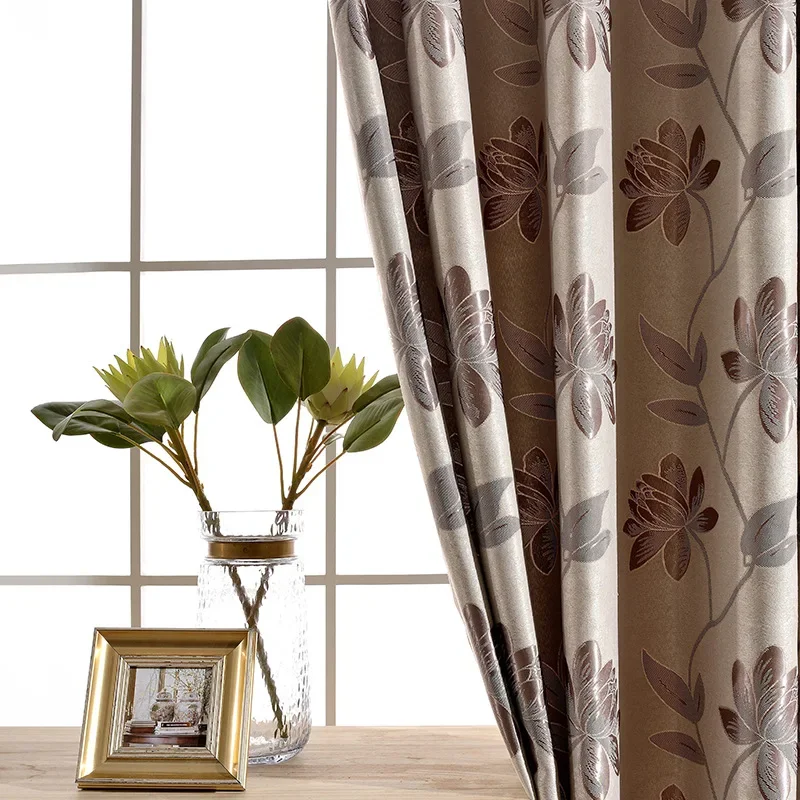 Printed Jacquard Blackout Curtains for Living Room Bedroom Modern Simple Exquisite Pastoral Style Window Curtain Home Custom