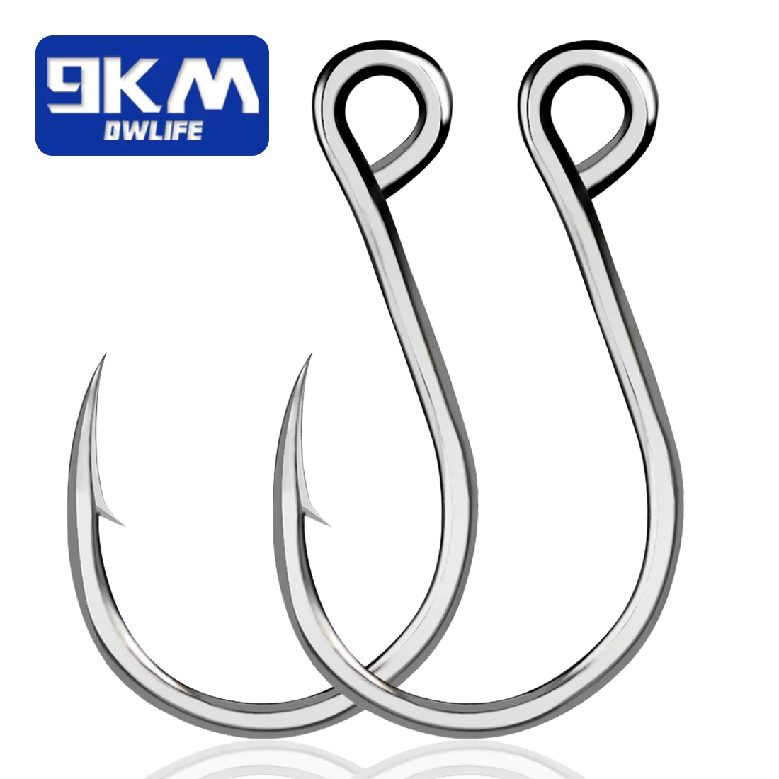 9KM Fishing Hooks 25Pcs Fishing Jigging Hook Carp Eye Worm Barbed Inline Hooks Saltwater High Carbon Steel Fishing Accessories