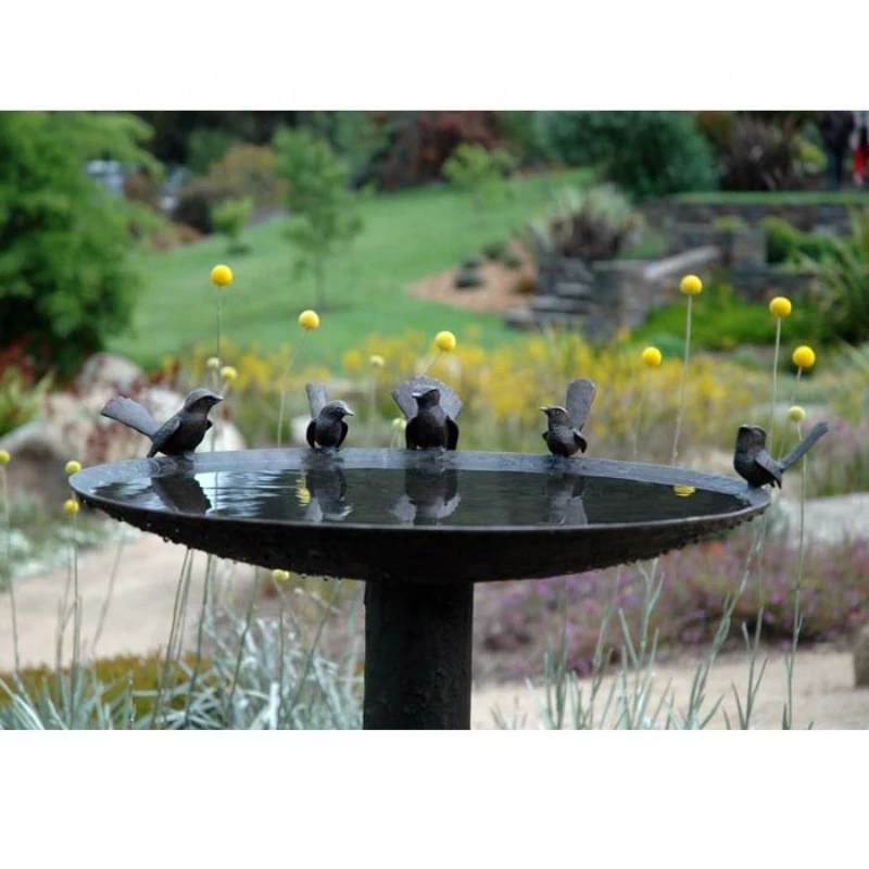 

Modern Outdoor Bronze Bird Bath Bowl Garden Sculpture