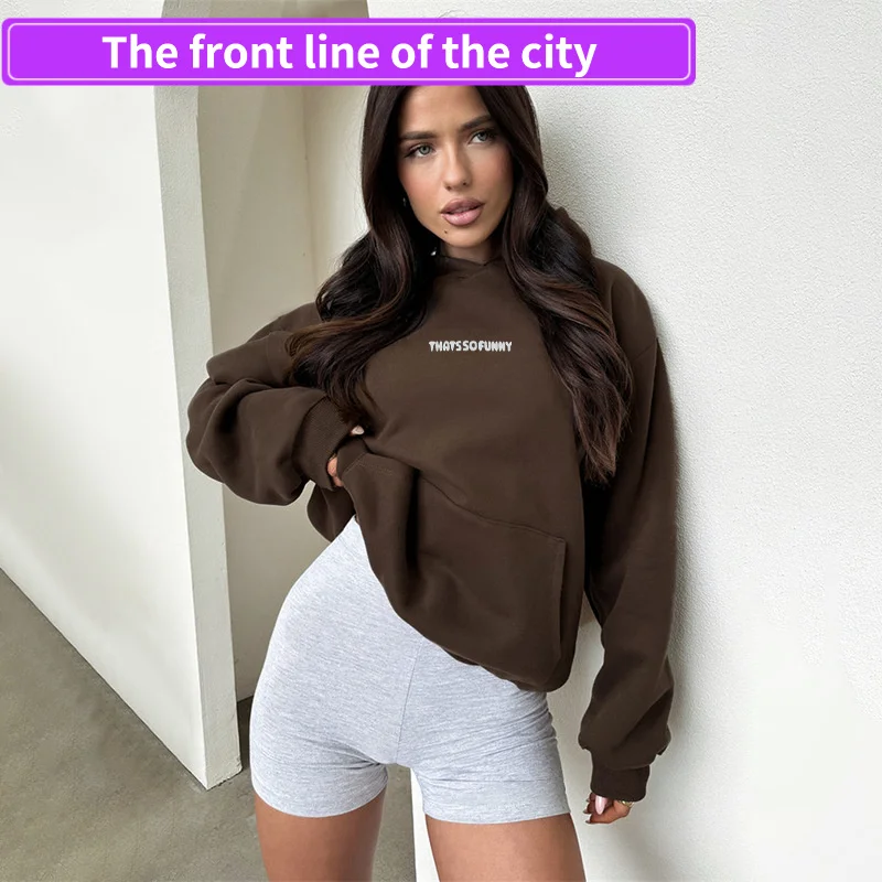 

Свободная женская толстовка в корейском стиле, повседневная, комфортная, с длинными рукавами, утепленная, приталенная, осенне-зимняя