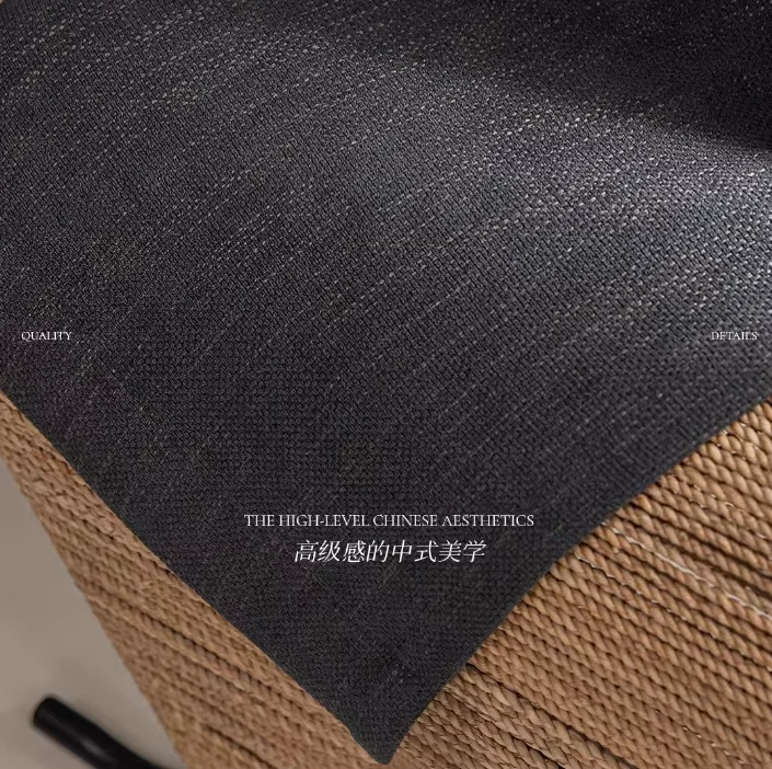 Customized Retro Light Luxury High-end Retro Black Chenille Cotton Linen Decorative Curtains for Living Dining Room Bedroom Door