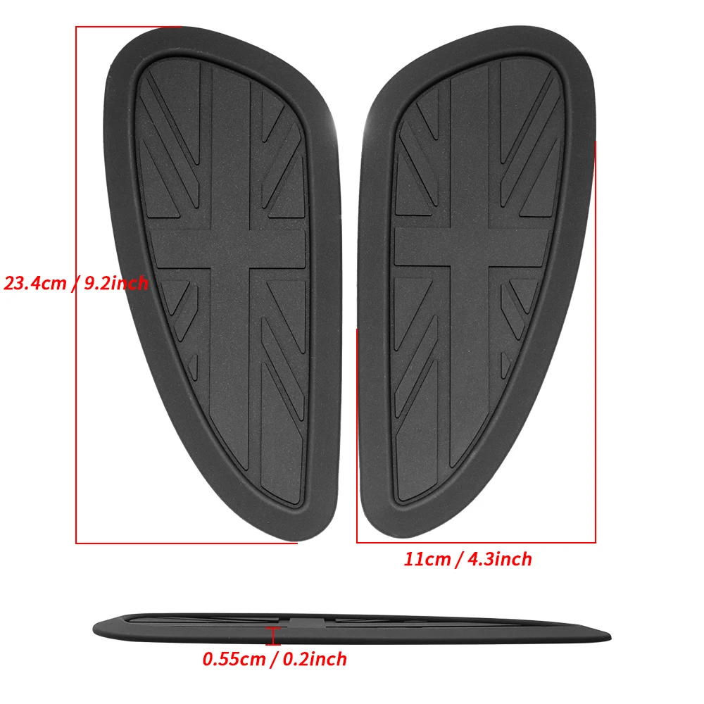 Universal Retro Motorcycle Anti slip Tank Pad Side Gas Knee Grip Traction Pads Protector Sticker For Triumph Harley Honda Yamaha