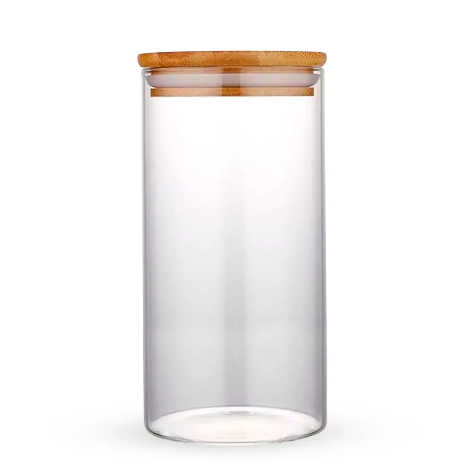 Hermetic Pot Bamboo Lid For Food Condiments Seasonings Large 1.1L