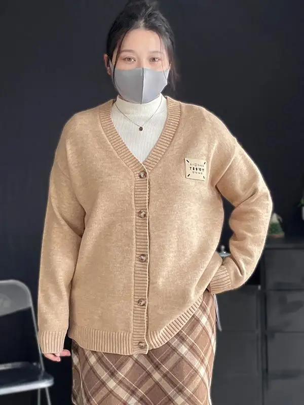 

Кардиган из трикотажа больших размеров, свободный крой, осенне-зимний, суперудобный, для полных (до 200 фунтов), комфортный, в стиле лэйз-фэшн, высококачественный...