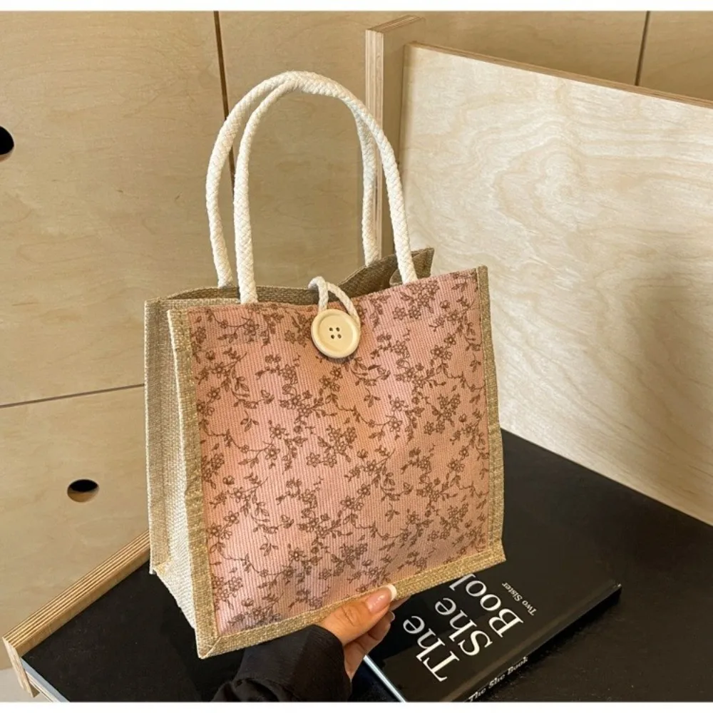 

Fashion Floral Print Handheld Bag Casual Portable Tote Bag Versatile Commuting Bag Women