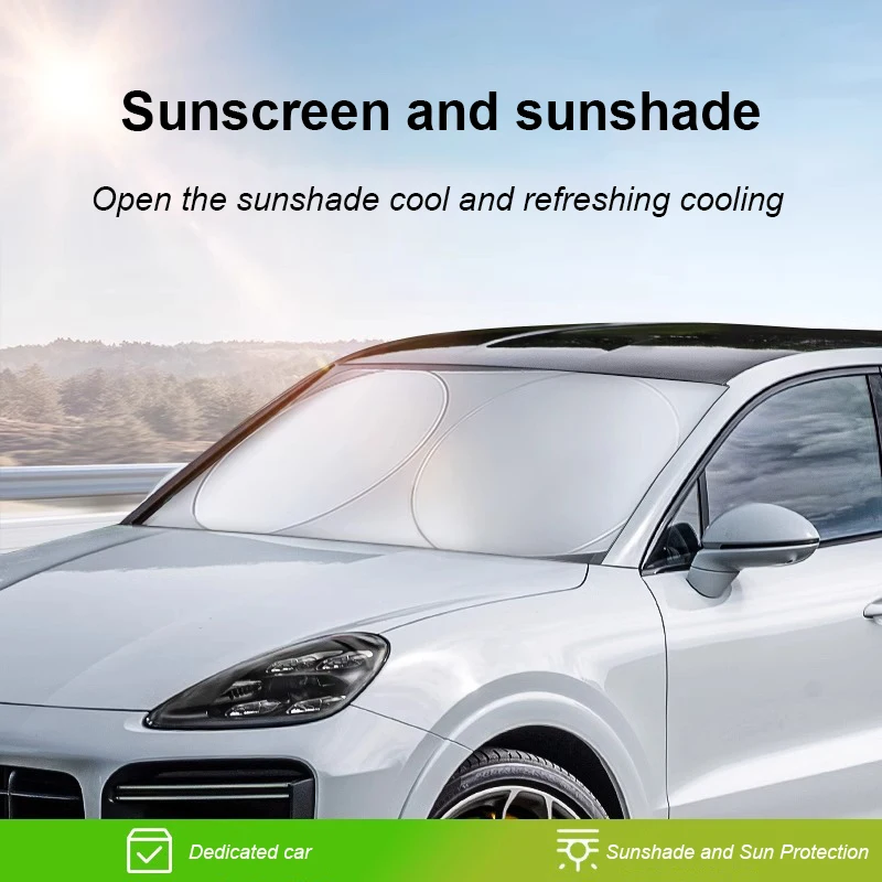 

Folding Car Windshield Sun Shade Cover Visor Protector Interior Anti UV Sun Windscreen Parasol For Porsche Macan Cayenne Taycan