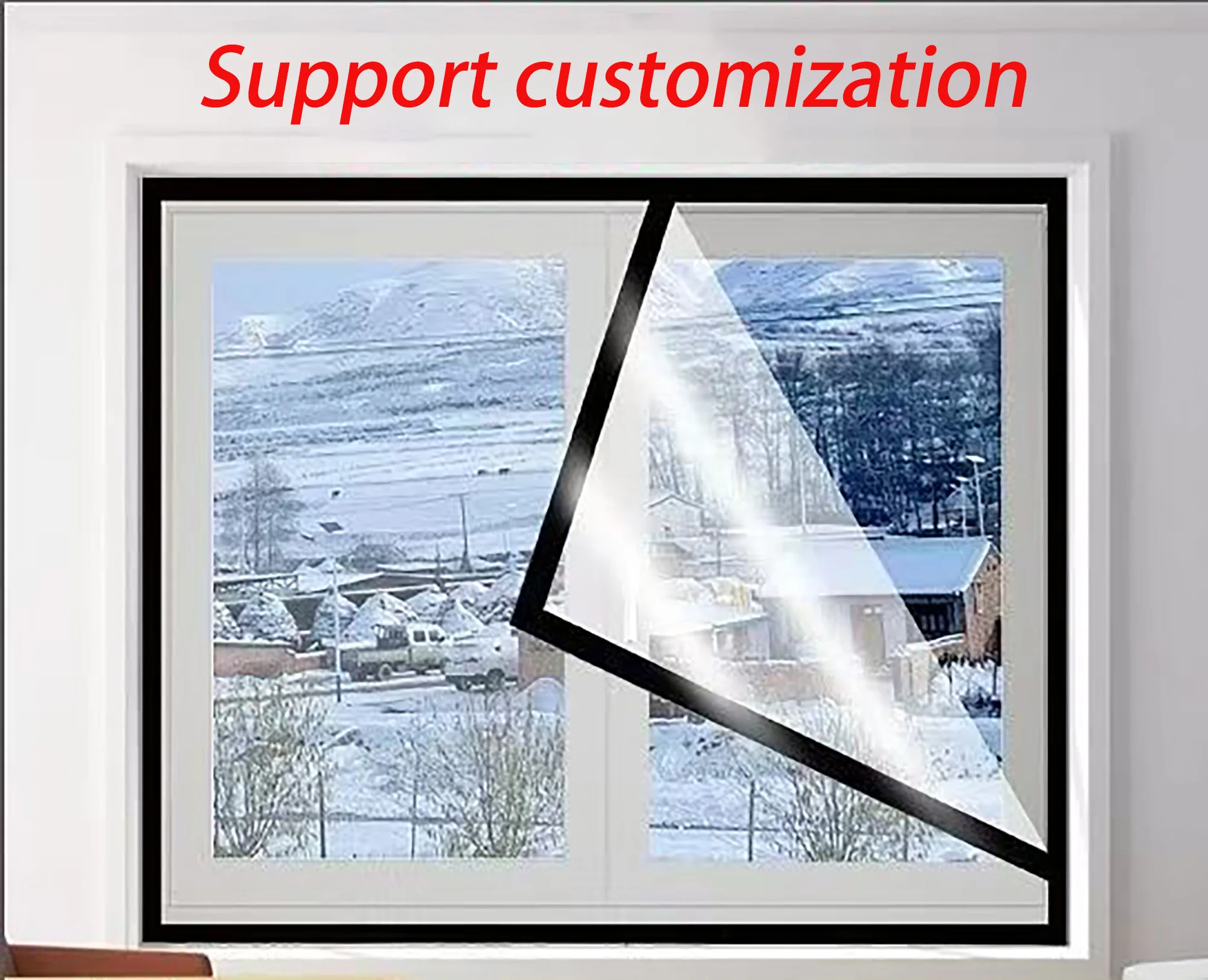 Fenster-Isolierfolie, Winterfeste Windschutz- und Wärmefolie für Innenräume, Energiesparende Transparente Folie, Fenster- und Türvorhang – Detail 16