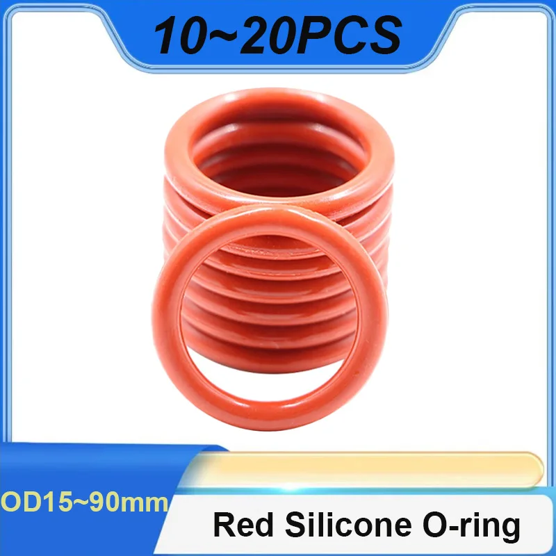 Red Silicone O-ring Thickness 4/5mm Silicone Red Sealing Temperature Resistant Gasket Ring Complete in Specifications
