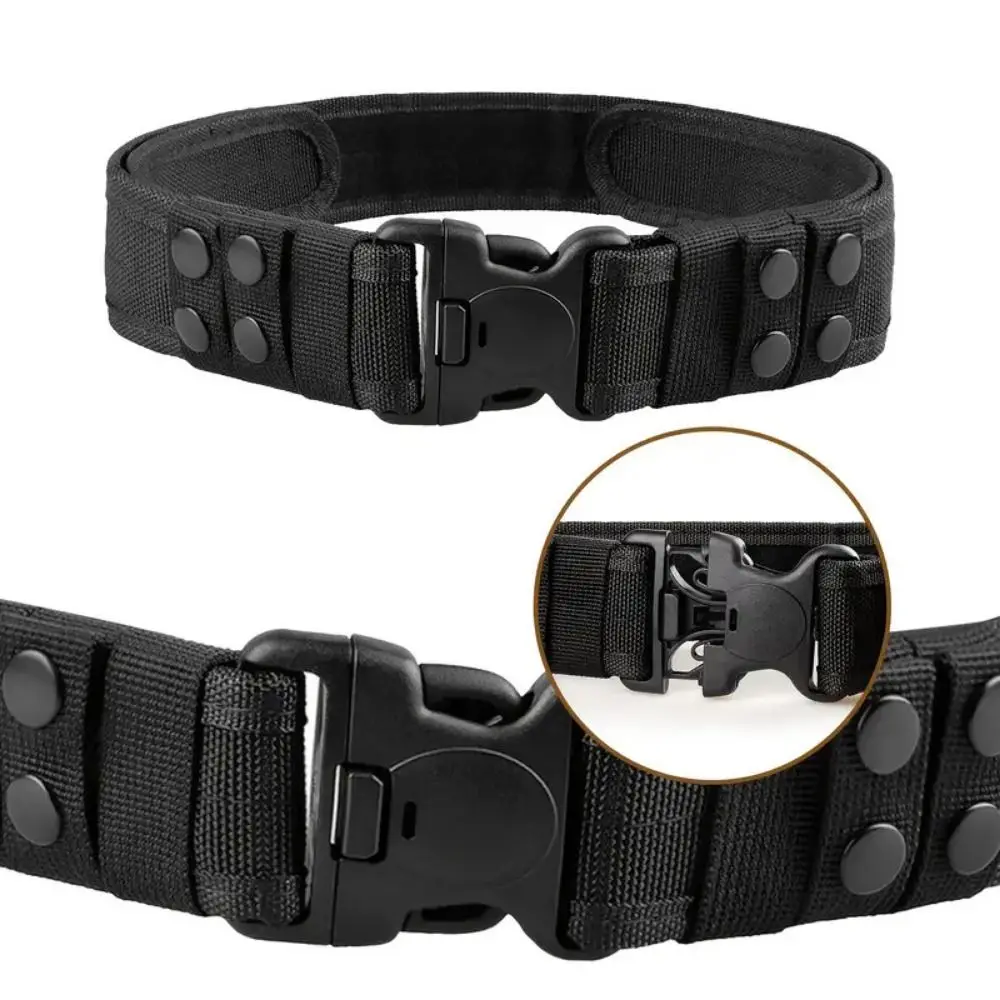 Quick Release Men Belt Adjustable Plastic Buckle Canvas Waistband Unisex 130cm Marine Corps Duty Belt Hiking Tools