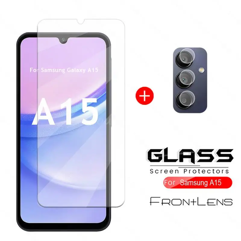 For Samsung Galaxy A15 Glass for Samsung A15 Tempered Glass Screen Protector Camera Lens Flim Galaxy A15 A14 A25 A05 A05S Glass