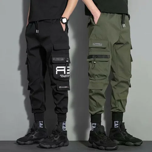 Pantalones Cargo verde militar para hombre, pantalones informales de Hip Hop de Color con múltiples bolsillos, ropa de calle, pantalón de chándal, marca masculina, talla M-5XL