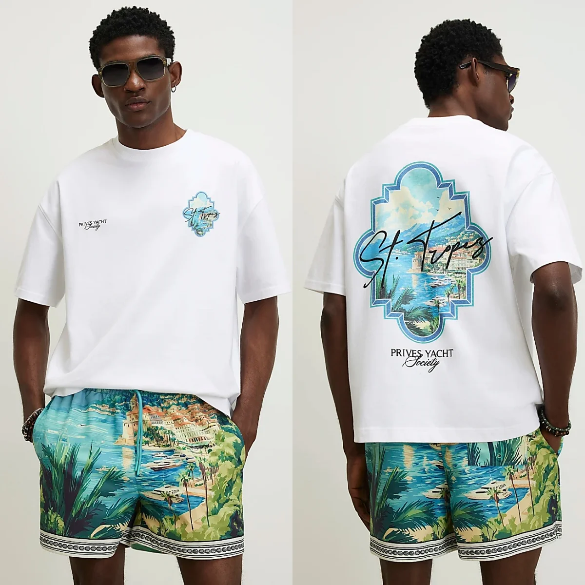 White Oversized Cotton Champagne T-Shirt Graphic Cotton High-end Luxury Unisex Style Both of Men and Women