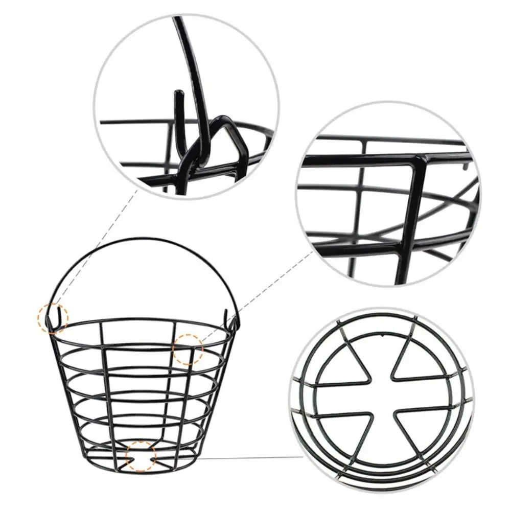 

Durable Stainless Steel Golf Ball Basket Large Capacity Multifunctional Storage Basket Portable with Handle Golf Carrying Bucket
