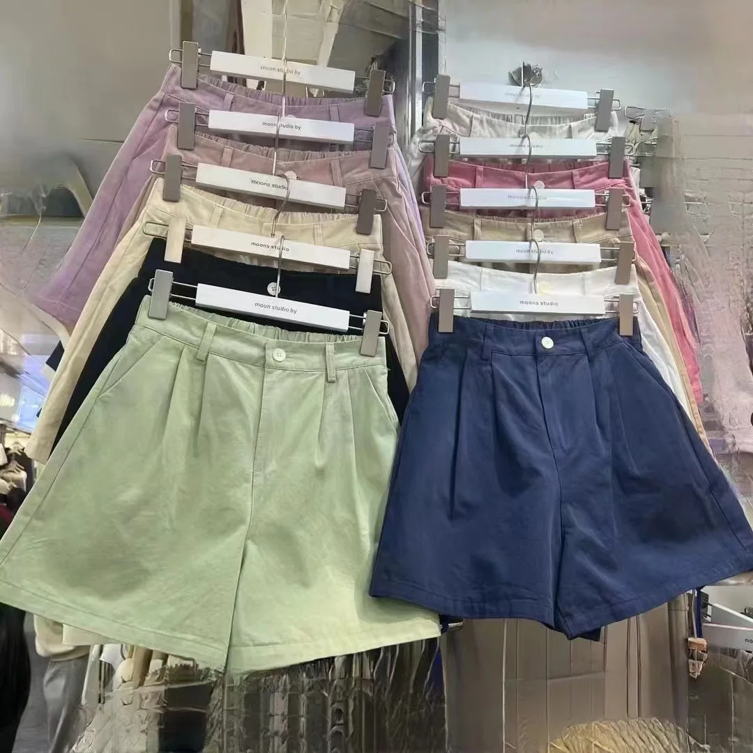 Summer Thin Cotton Casual Women's Trousers High Waist A-line Straight Dopamine Wear shorts for girls Women's Clothing hot pants