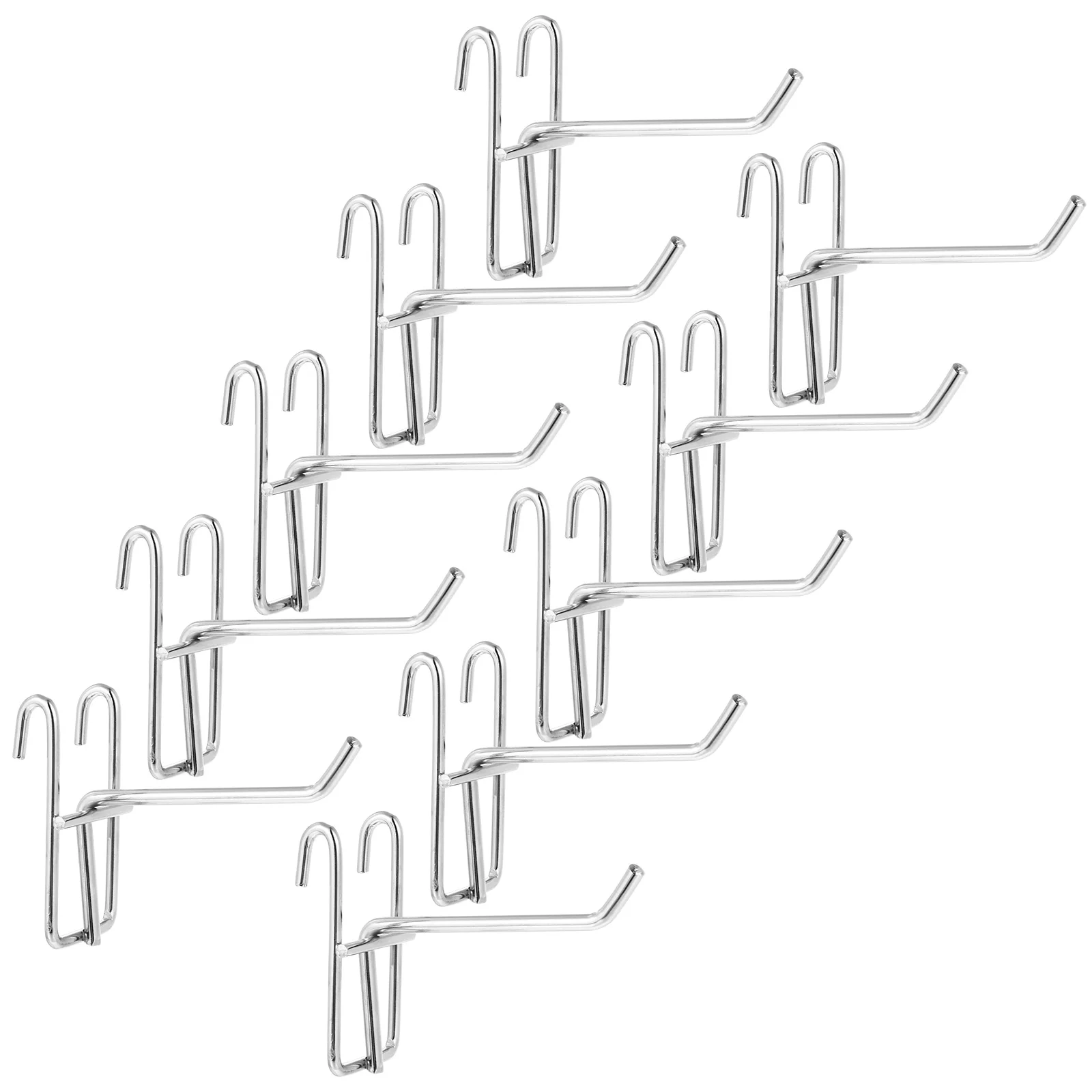 

10 pcs Iron Hooks Grid Pegboard Hooks Shelf Organizer Accessories for Garage Tools Storage