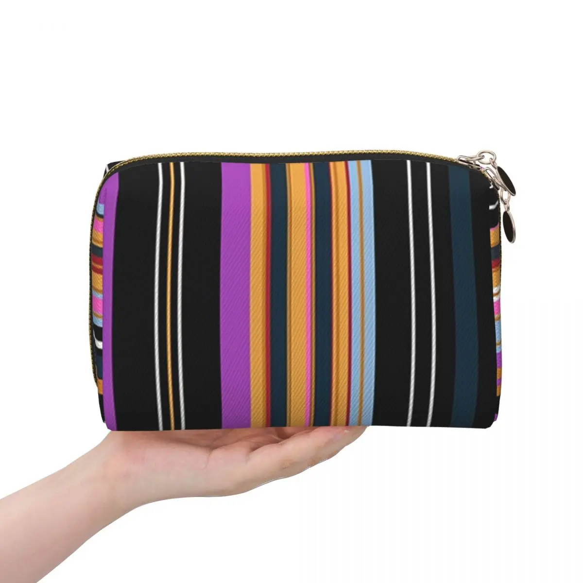 

Женская косметичка Rickie в вертикальную полоску, дорожный органайзер для макияжа, сумка для хранения туалетных принадлежностей, Dopp Kit Case