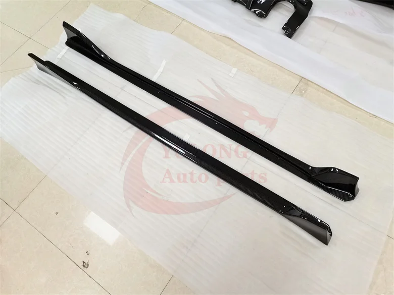 Perfectly Fitted Aimgain style Carbon fiber side skirt for Toyota supra A90 side skirt around flow body kit