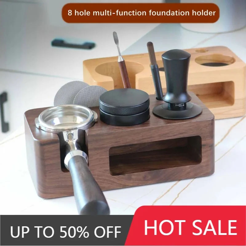 51/53/58mm Espresso Tamping Station Wooden Coffee Tamper Holder Antislip Multifunctional Tamping Station Coffee Bar Accessories