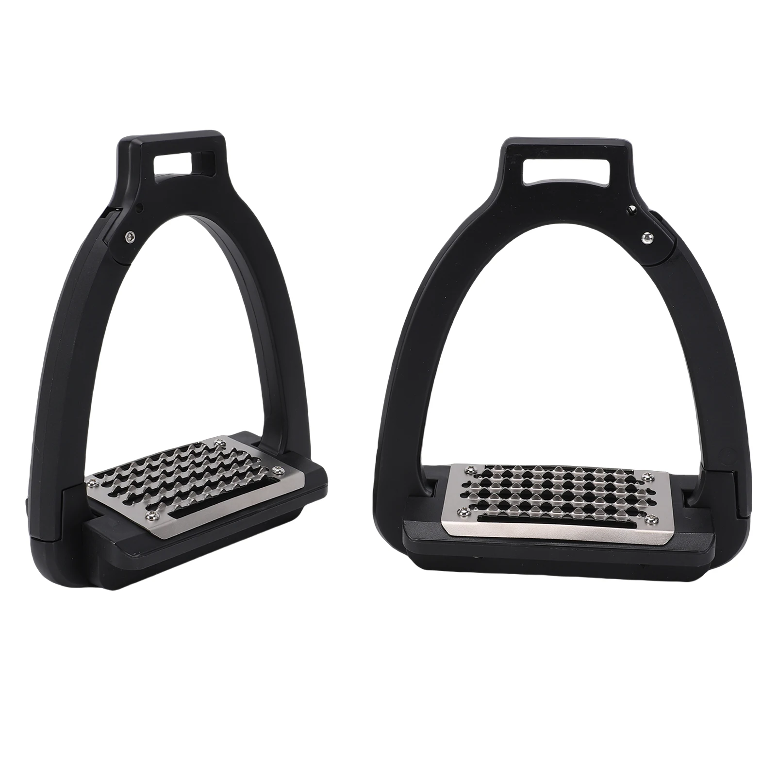 Horse Riding Foot Stirrups 1 Pair Horse Stirrups Alloy Side Opening Safety Stirrup with Anti Slip Pads for Training Practice