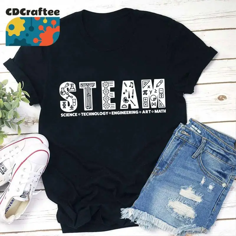 العلوم التكنولوجيا الهندسة الفن الرياضيات المعلم تي شيرت الحياة رياض الأطفال ل