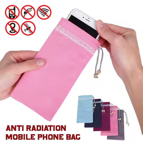 Silver Fiber Radiation Protect Phone Pocket Rf Signal Blocker Shield Bag Emf Protection Portable Cell Phone Pouch Antitheft Case