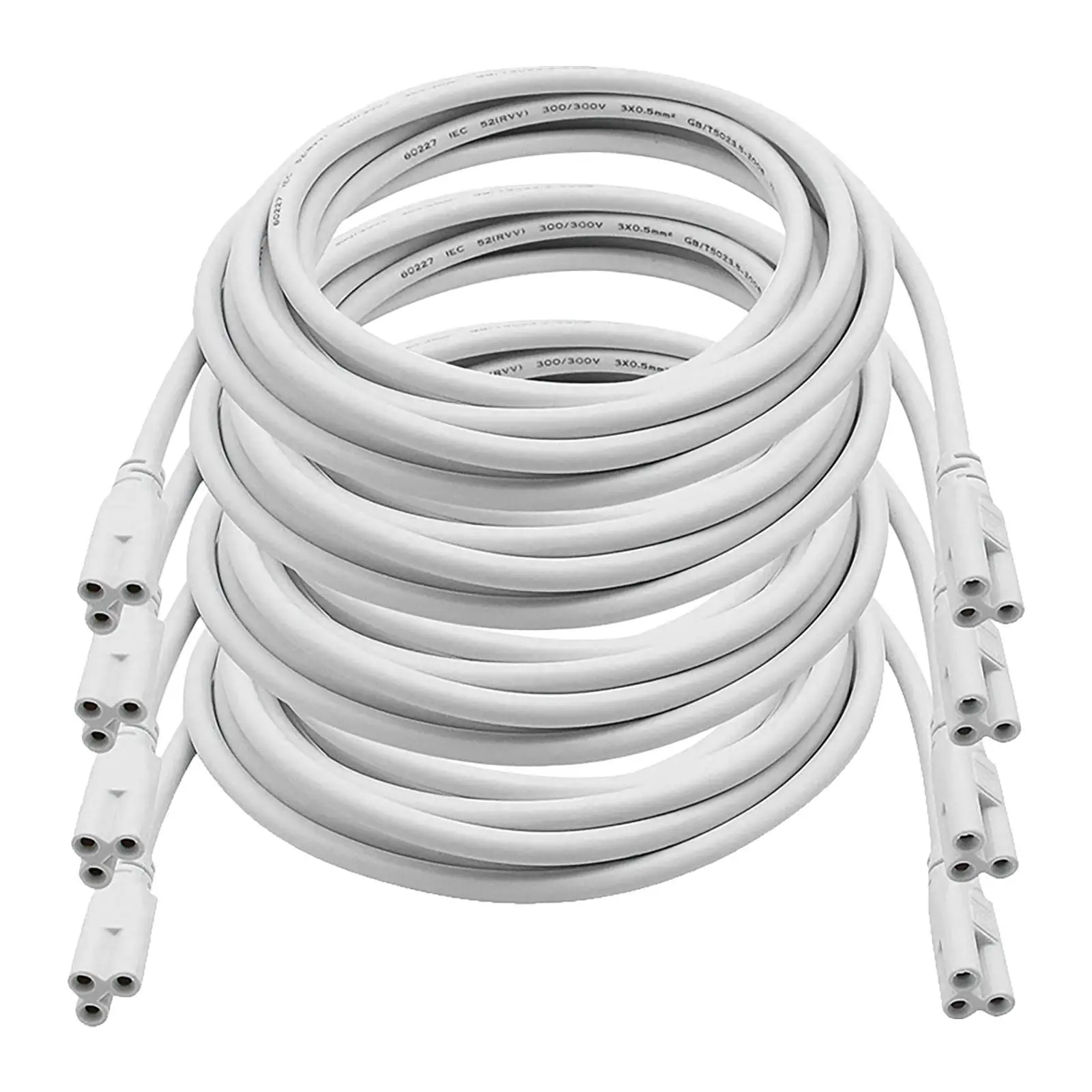 4Pcs LED Lamp Connecting Wire T5 T8 Double End 3 Pin Connector Cable Integrated Tube for Bedroom Basement