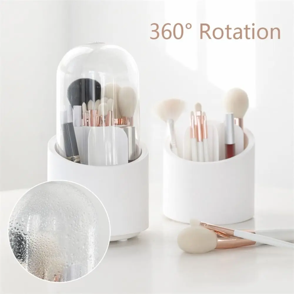 360° Rotating Cosmetic Container Pencil Eyebrow Brushes Eye Shadow Makeup Brush Bucket Storage Box Desktop Organizer Pen Holder