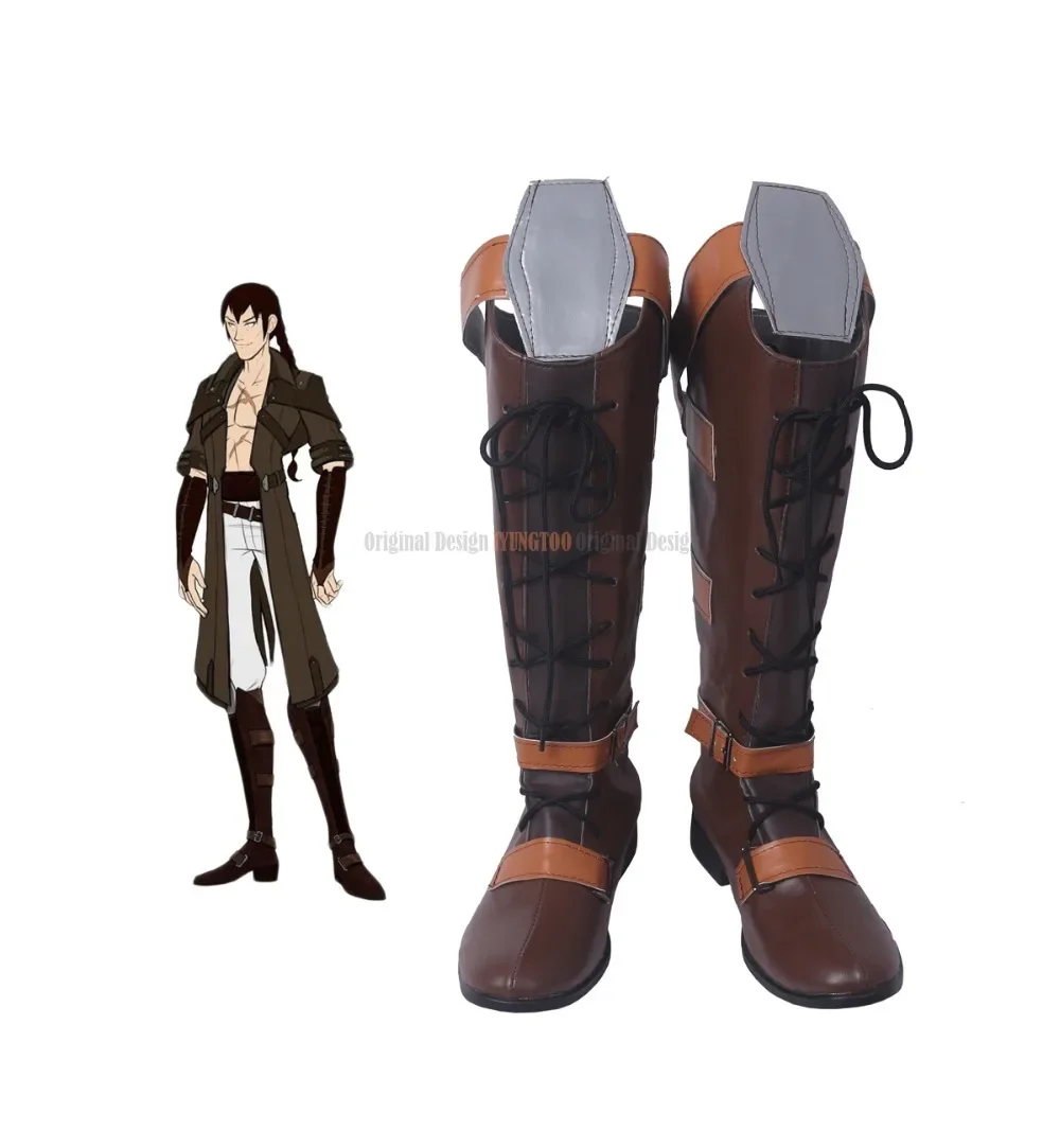 

Tyrian Callows Shoes Cosplay R-W-B-Y Tyrian Callows Cosplay Boots Brown Shoes Custom Made Unisex Shoes Any Size