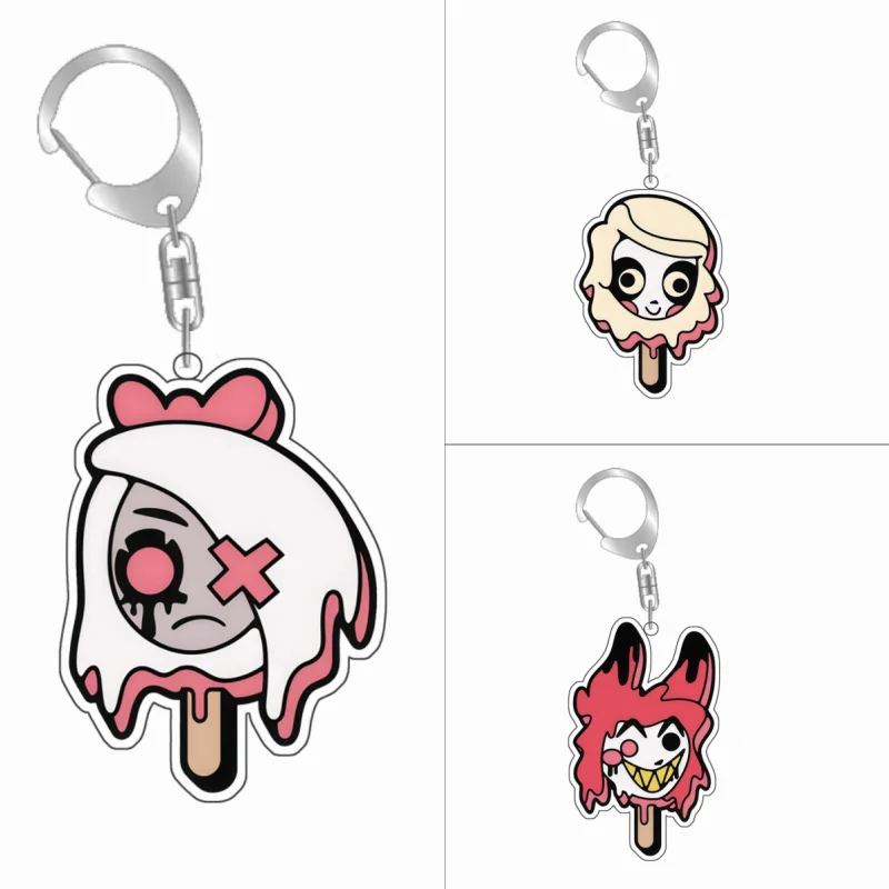 

Recycled Acrylic Keychain for Charlie Morningstar Vaggie Alastor Peripheral Keychain Decoration Backpack Pendant Cartoon Gift