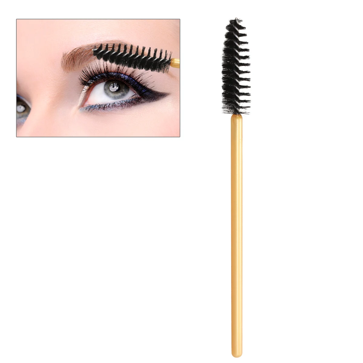 50 Uds. Cepillo de pestañas, picos de nailon para aplicación de máscara, herramienta de maquillaje, separador de pestañas, sin aglomeración, uso de extensión de pestañas postizas