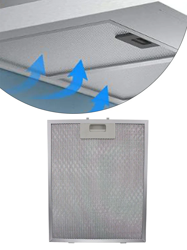 Silver Cooker Hood Filters Metal Mesh Extractor Vent Filter 305 X 267 X 9mm Metal Grease Filter For Range Hood