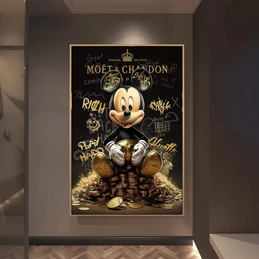 

MINISO Disney Character Canvas Poster Mickey Mouse Home Decoration Suitable for Bedroom Living Room Corridor Gaming Room