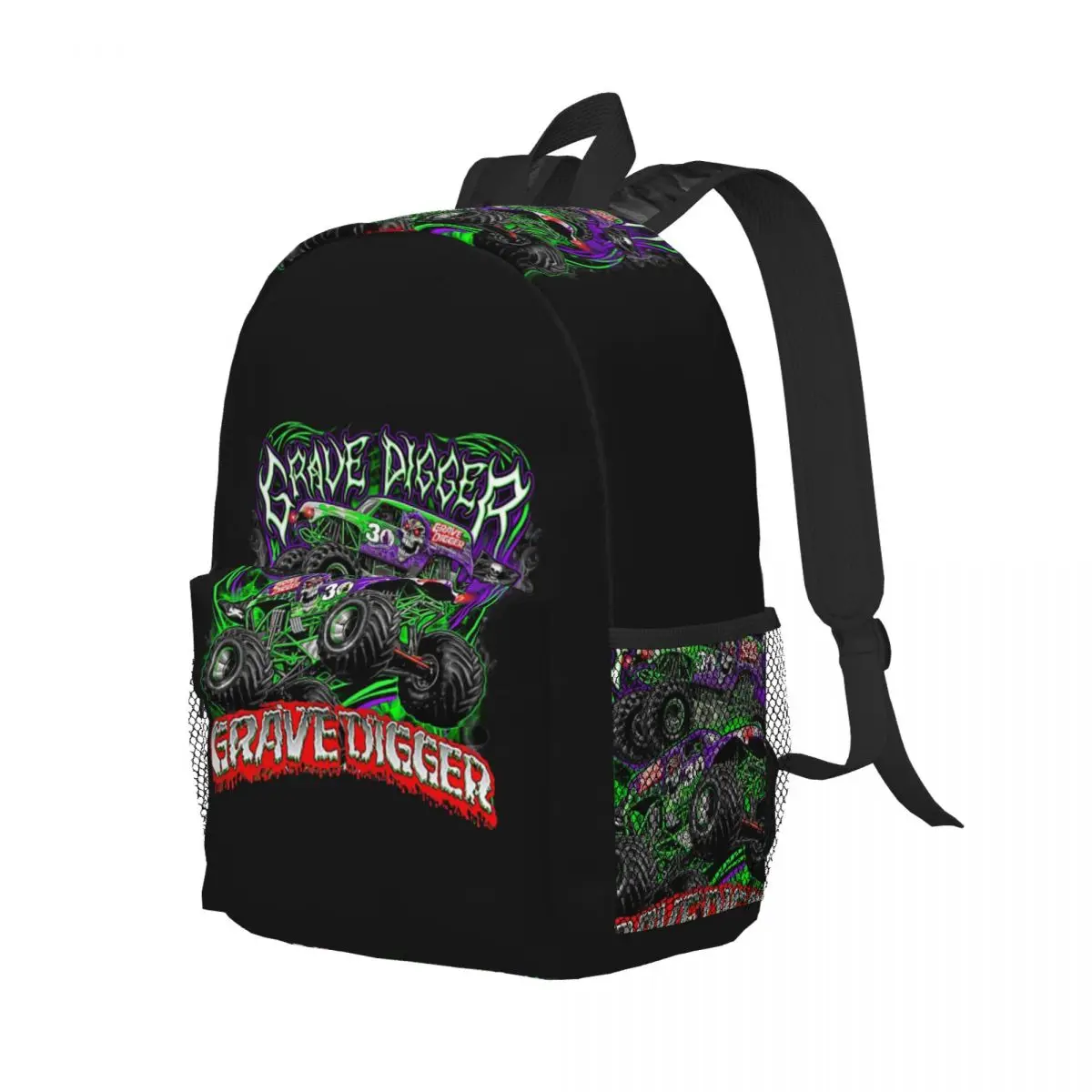 

Monster Jam Grave Digger Monster Truck Backpack Student Boys Girls BookBag Kids School Bag Computer Shoulder Bags for Men Women