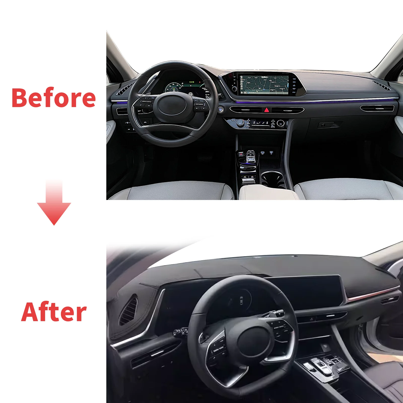 for Hyundai Sonata 2020-2022 2023 DN8 N-line High Quality Dashboard Cover Mat Sunshade Anti‑UV Protector Dash Pad Accessories