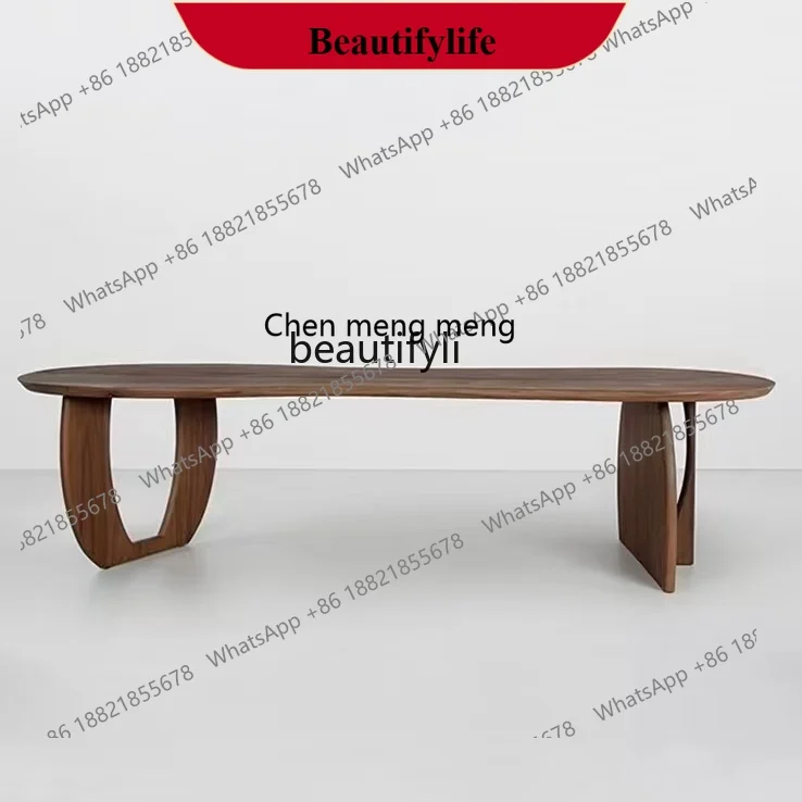 z183 North American black walnut dining table modern household rectangular table and chair combination