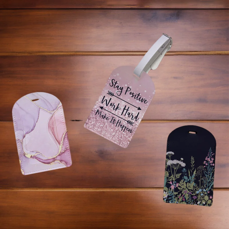 Marble Plant Letters Luggage Tags Personalized Suitcase Tag Airplane Travel Useful Accessories Privacy Cover Luggage Label