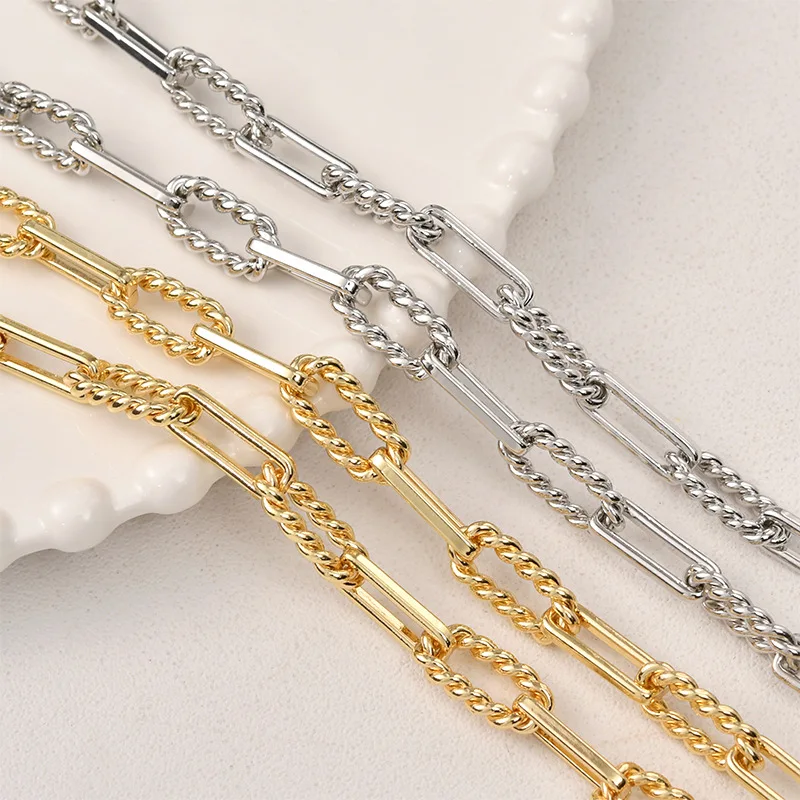

14K Gold-plated Real Gold Irregular Twist Batch Flower Chain DIY Bracelet Necklace Connecting Material Accessories