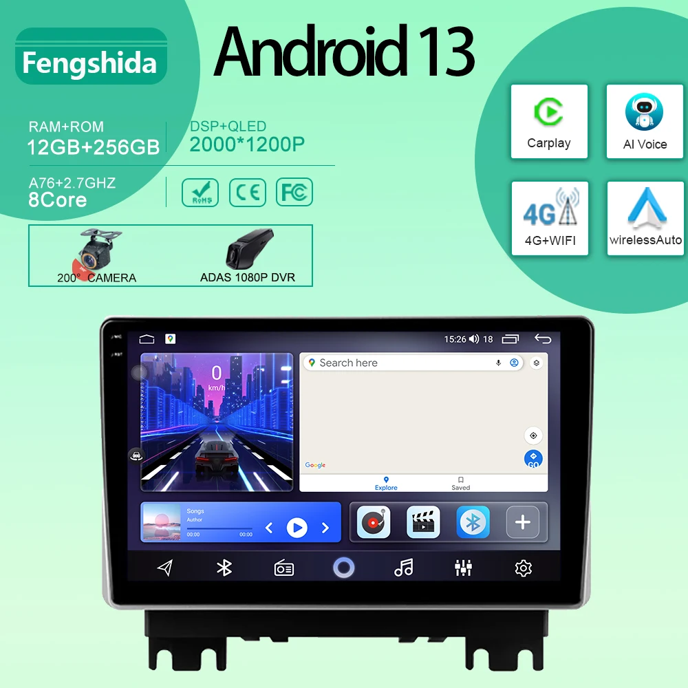 

Android For Changan Kaicene F70 2019 - 2023 Car Radio GPS Navigation Multimedia Stereo Player Carplay QLED BT WIFI No 2din DVD