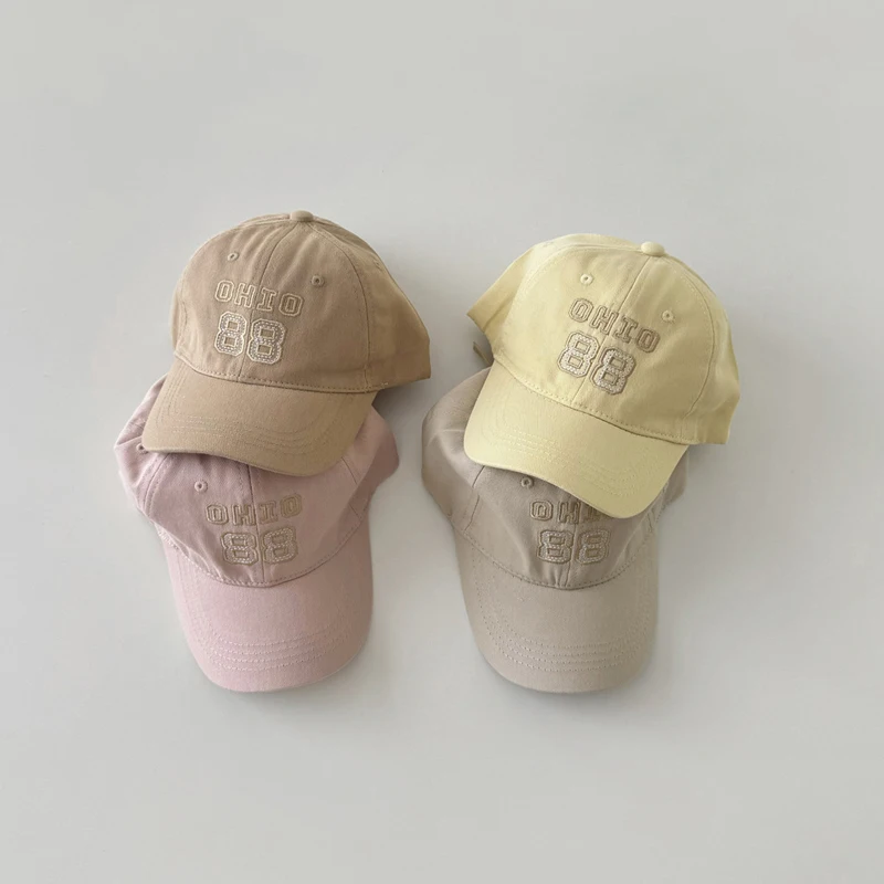 

Autumn Spring Baby Baseball Caps Letter Pattern Sun Hats For Kids Boys Girls Cotton Children Peaked Hat
