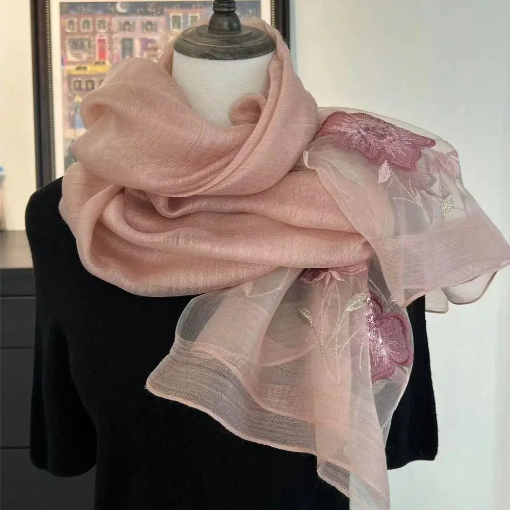 

Блестящий кружевной хиджаб с цветочным принтом, женский шарф, роскошные элегантные большие шали, ветрозащитные летние женские роскошные мягкие шаль из полиэстера, пляжная