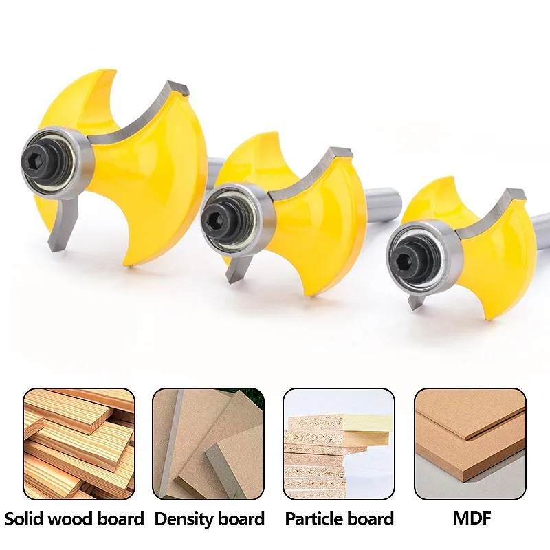 XCAN Milling Cutter 6mm Corner Round Over Router Bit with Bearing For  Wood Edging Tungsten Carbide Mill Cutter Woodworking Tool