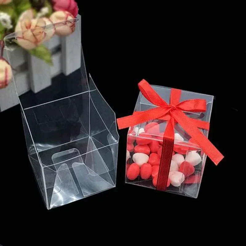 PVC Clear Transparent Candy Gift Box Plastic Gift Packaging Box Baby Shower Birthday Wedding Event Party Favors Boxes Chocolate