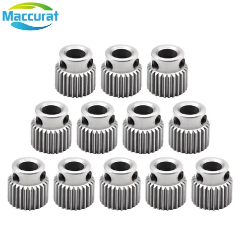 5/10pcs MK8 Gear 36 Tooth Stainless Steel Bore 5MM MK8 Extruder Stepper Motor Pulley Extrusion Wheel MK7 For 3D Printers Parts