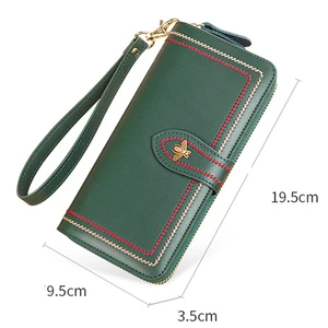 Kadınlar için hakiki deri cüzdan, kart tutucu, debriyaj, çanta, para için uzun çanta, bal arısı, lüksün sembolü, kayış, hasp telefon Borsadaki 6 büyük satış beetle-no. 5